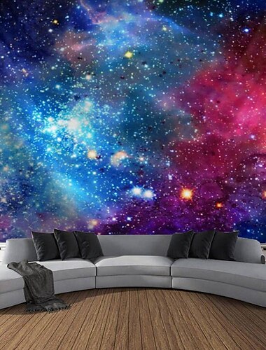  galaxy tapestry nevel tapestry sterrenhemel tapestry kleurrijke kosmische out space tapestry psychedelische mystic sterren tapestry muur opknoping voor plafond woonkamer slaapzaal decor&amp; # 40;