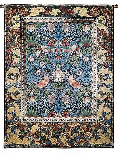  Jacquardgewebter Wandteppich, Gobelin, Aubusson, Wandkunst, zum Aufhängen, großer Wandteppich, Reproduktion, Webstuhl, Baumwollgewebe, Waldpfau, belgischer Wandteppich (ohne Quasten und Stange)