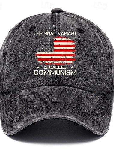  Herren Cap Basecap Sonnenhut Kappe Schwarz Weiß 100% Baumwolle Bedruckt Modisch Brautkleider schlicht Strasse Täglich Amerikanische US-Flagge Einstellbar Sonnenschutz Atmungsaktiv
