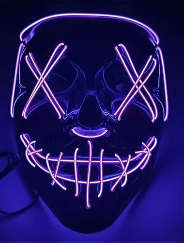  Halloween LED Purge Maske leuchtende Skelettmaske im Dunkeln wachsen Halloween Festival Party liefert Horrormaske
