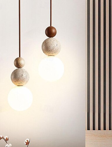  lampada a sospensione a led bianco caldo 11/50/70cm 1/2/3-luce creativa pietra legno mini lampadario industriale sospeso vetro g9 lampada a sospensione a soffitto per isola cucina sala da pranzo