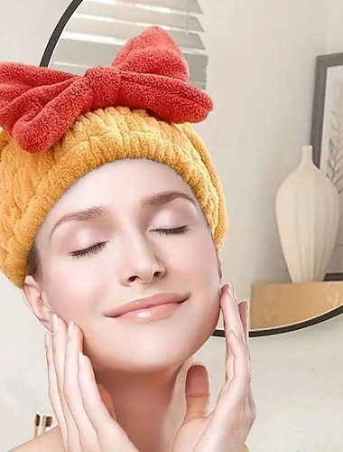  super chłonny ręcznik do włosów mokrych - szybkoschnący, zapobiegający puszeniu się, miękki koralowy aksamit, ogranicza uszkodzenia cieplne suszarki, odpowiedni do każdego rodzaju włosów,