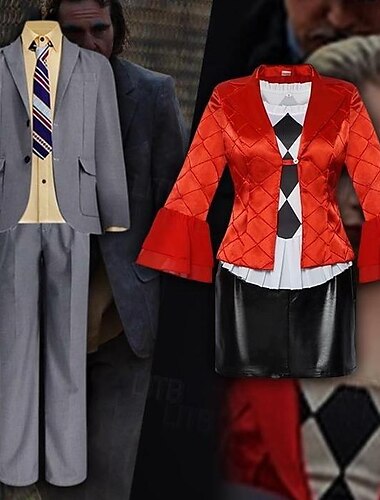  Joker für Paare: Folie à deux joker 2 Harley Quinn Joker-Outfits Halloween-Gruppenkostüme für Paare Erwachsene Männer Frauen Cosplay-Kostüm Halloween Karneval Einfache Halloween-Kostüme