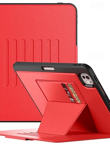  Tablette Hüllenabdeckung Für Apple iPad Air 11"(2024) iPad Pro 11"(2024) Tragbar Bleistifthalter Kreditkartenfächer Rüstung PC PU-Leder