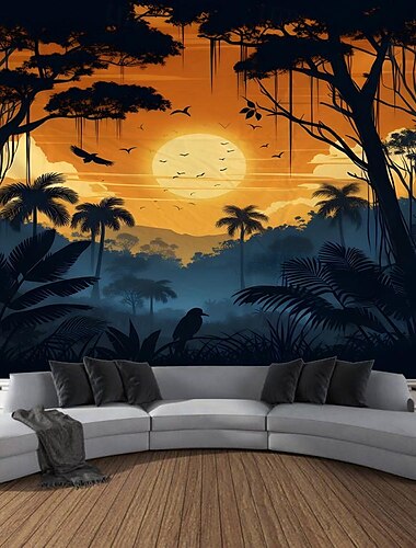  Natur Sonnenuntergang Landschaft hängen Wandteppich Kunst große Wandteppich Wandbild Dekor Fotografie Hintergrund Decke Vorhang Haus Schlafzimmer Wohnzimmer Dekoration Wandtuch XXL Natur
