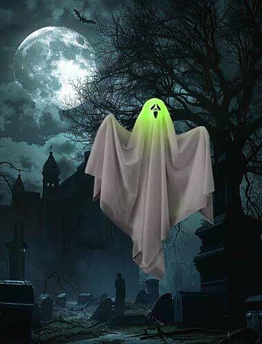  Leuchtende Geister-Halloween-Dekorationen für den Außenbereich, LED-Hängegeist für Bäume, gruselig beleuchteter Geist, wasserdichte Hängedekoration, Halloween-Baumschmuck für Zuhause, Terrasse, Hof,