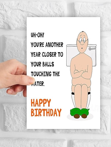  Funny Birthday Card Featuring A Cute Little Man Wearing Greeting Card Funny Old Man Birthday Humorous 1 PCS