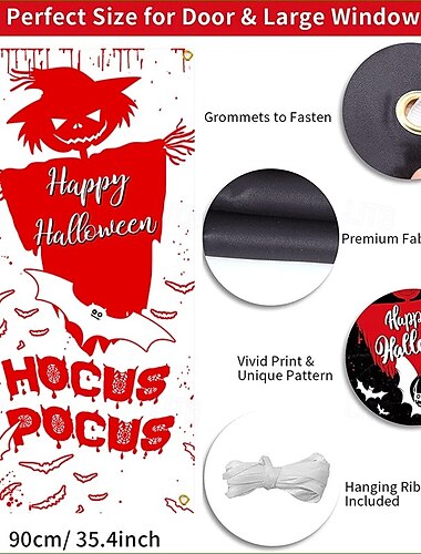  Halloween Türdekorationen blutige Halloween Türabdeckungen Tür Gobelin Türvorhang Dekoration Hintergrund Türbanner für Haustür Bauernhaus Urlaub Party Dekor Zubehör