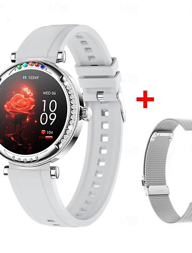  696 CF33 Smartwatch 1.27 Zoll Smart-Armband Bluetooth Schrittzähler Anruferinnerung Schlaf-Tracker Kompatibel mit Android iOS Damen Freisprechanlage Nachrichterinnerung IP 67 41mm Uhrengehäuse