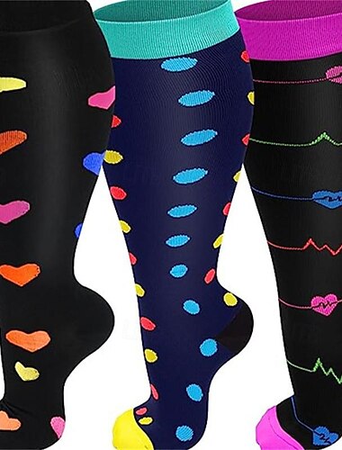  Calcetines de compresión de talla grande, calcetines deportivos atléticos, calcetines para correr, 1 par de calcetines de tubo con bloques de color, transpirable, absorbe el sudor, cómodo,