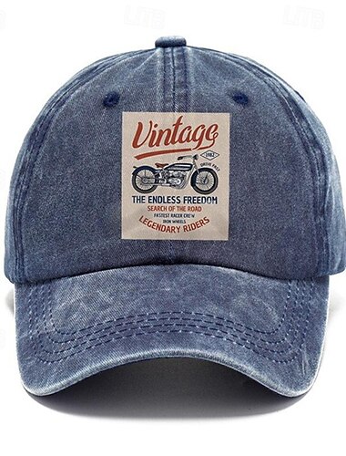  Voor heren Baseballpet Zonnehoed Trucker Hoed Zwart Marineblauw 100% puuvillaa Afdrukken Modieus Casual Straat Dagelijks Motor Verstelbaar Zonbescherming Ademend
