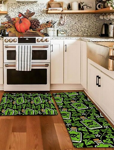  Halloween Kürbis Teppich Küchenteppich rutschfeste öldichte Bodenmatte Wohnzimmerteppich Indoor Outdoor Matte Schlafzimmer Dekor Badezimmermatte Eingangsteppich Türmatte