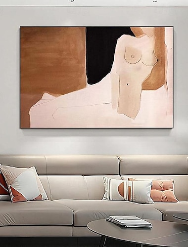  naakt olieverfschilderij handgemaakte abstracte vrouw figuur olieverf handgemaakte canvas kunst moderne geometrische schilderij op canvas groot minimalistisch olieverfschilderij muurkunst naakt