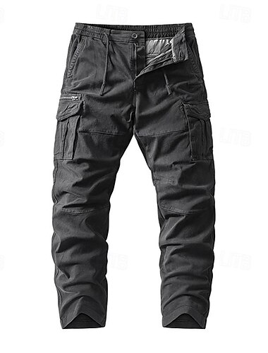  Men's Cargo Pants Cargo Trousers Buttons Multi Pocket Plain Wearable Outdoor Daily Camping & Hiking Fashion Classic Black Army Green