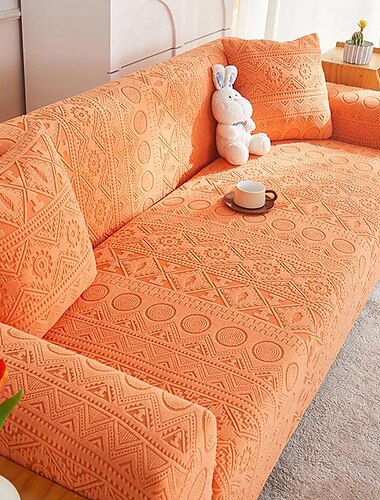  Bohemian geometrische Jacquard Stuhl Sofa Schonbezug Stretch Sofabezug Plüsch Fleece Sesselbezüge Anti-Rutsch Möbelschutz für Kinder