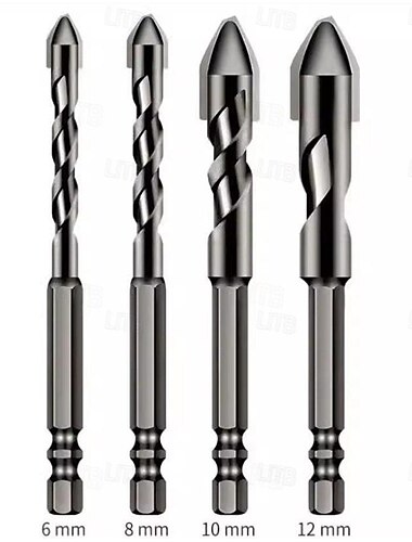  Hochfester Exzenter-Spiralbohrersatz - Schnellarbeitsstahl für Holz, Kunststoff und Metall - vielseitiges und langlebiges Gewindeschneidwerkzeug - Größen 6 mm, 8 mm, 10 mm, 12 mm erhältlich
