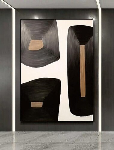  abstrakte schwarze Gemälde, handgemalte abstrakte schwarze Gemälde auf Leinwand, reich strukturierte Acrylmalerei, moderne Wandkunst, handgemaltes Kunstwerk für die Wanddekoration im Wohnzimmer