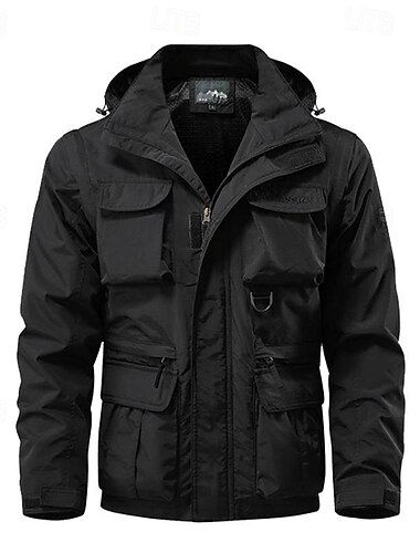  Per uomo Giacca da esterno Giacca cargo Giacca con cappuccio Giubbino da escursione Esterno Giornaliero Rimovibile Morbido Tasche multiple Primavera & Autunno Liscio Informale Comodo Con cappuccio