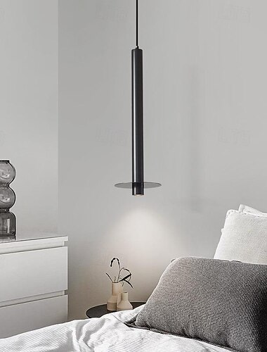  led pendel varm hvid 1-lys 10w industriel moderne lysekrone kobber messing planhængende loftshængende lys soveværelse bar dekoration lysarmaturer 110-240v