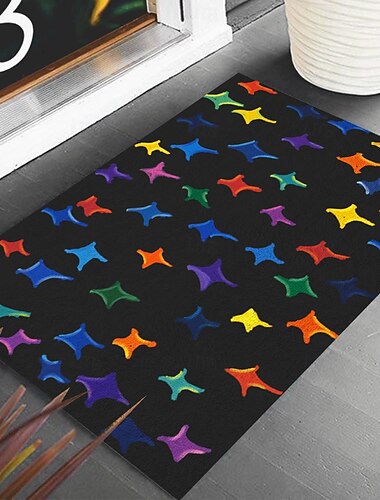  Regenbogen ausgefallene Fußmatte Küchenmatte Bodenmatte rutschfester Bereich Teppich Ölfester Teppich Indoor Outdoor Matte Schlafzimmer Dekor Badezimmermatte Eingangsteppich