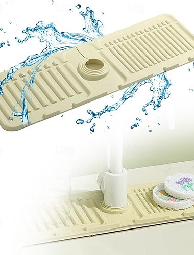  Küchen-Wasserhahnmatte aus Silikon, 2024 verbesserter Spritzschutz für Küchenspülenhähne, Silikon-Abtropfmatte, schnelltrocknende Spülbeckenablage, Spülbeckenschutz, Spülbecken-Wasserhahnmatte,