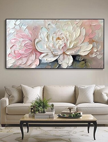  flori de vară pictură în ulei cu textură groasă pictură în ulei pictată manual pictură în ulei florală vibrantă artă de perete realizată manual cuțit boho modern 3d decor pânză mare picturi de