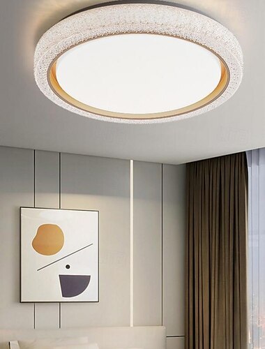  LED-Deckenleuchten, dimmbar, 50 cm, 1-flammig, modern, Industriedesign, kreisförmig, gebürstetes Metall, halbbündig, 42 W, für Küche, Schlafzimmer, Wohnzimmer, 220–240 V