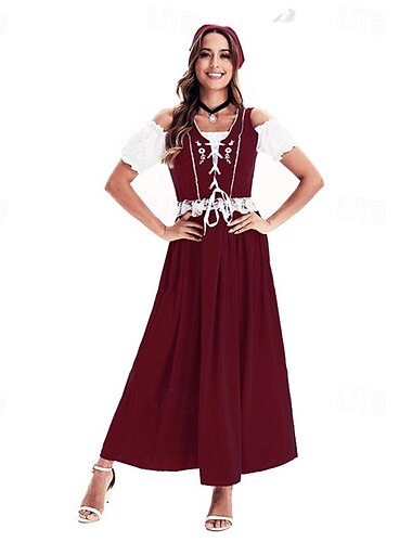  Oktoberfest Masquerade Oktoberfest / Beer Cosplay Wiesn Women's Carnival Halloween Traditional Style Cloth Dress Headpiece