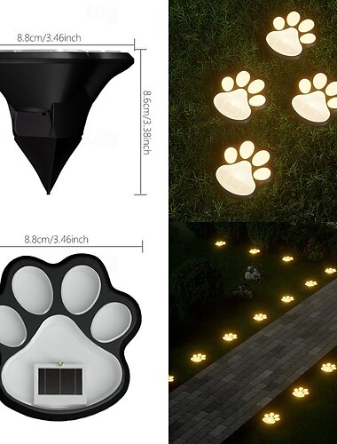  LED Solar Hund Tier Pfotenabdruck Lichter Weg Garten Pfote Licht Outdoor wasserdichte Garten Dekoration String Wege Licht 1/4 stücke