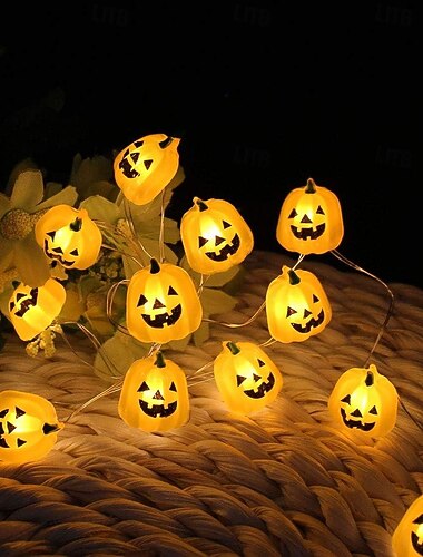  Halloween pompoen koperdraad lichtsnoer verlicht pompoen jack o lantern 2m 20leds op batterijen binnen buiten spookfestival thuis halloween balkon tuindecoratie