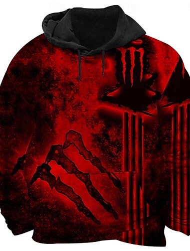  Herren Grafik Gothic-Horror Kapuzensweatshirt Kapuzenshirts Pullover Cool Langarm Mit Kapuze Rote Purpur Grün Herbst Winter Designer S M L XL 2XL 3XL