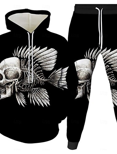  Scheletro Teschio Completi Felpa con cappuccio Tuta da ginnastica Manga 3D Tasca frontale Grafica Per Da coppia Per uomo Per donna Per adulto Halloween Carnevale Mascherata Stampa 3D Casual