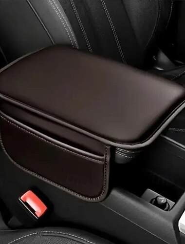  Almohadilla de refuerzo para reposabrazos de coche, almohadilla para caja de reposabrazos de coche, interior de coche montado en el coche, negro, marrón, rojo