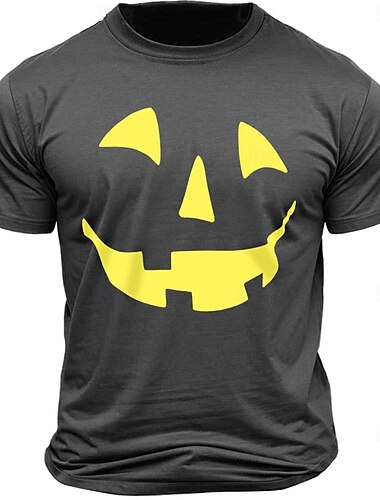  Halloween Grimasse Schwarz Dunkelblau Dunkelgray T Shirt Herren Grafik 100% Baumwolle Hemd Sport Klassisch Hemd Kurzarm Bequemes T-Shirt Sommer Frühling Modedesigner-Kleidung S M L XL XXL