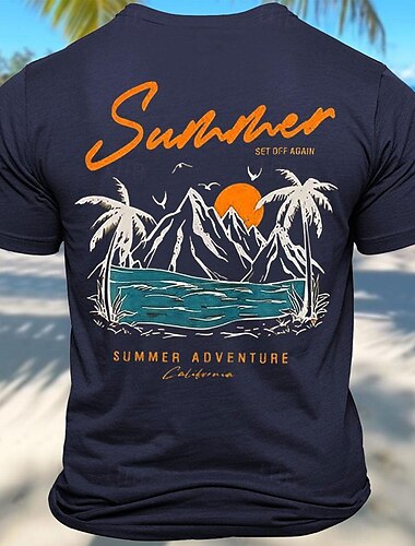 Kokosnussbaum Buchstabe Hawaiian Schwarz Weiß Armeegrün T Shirt Herren Grafik 100% Baumwolle Hemd Sport Klassisch Hemd Kurzarm Bequemes T-Shirt Sommer Frühling Modedesigner-Kleidung S M L XL XXL