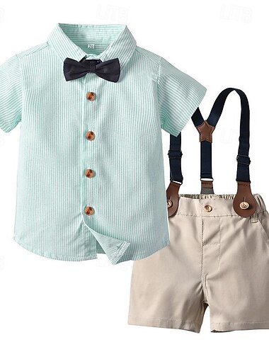  Jungen 3D Streifen Shirt & Shorts Kurzarm Sommer Cool Sanft kinderkleidung 4 Jahre + Formal Party Reguläre Passform