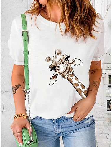  T-shirt femme 100% coton quotidien stylé décontracté manches courtes blanc été