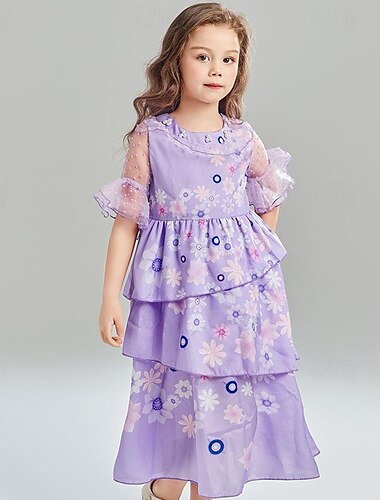  Encanto Sprookje Prinses Isabela Madrigal Bloemenmeisje jurk Thema feestkostuum Tule jurken Film cosplay for Voor meisjes Kinderen Carnaval Dagelijks gebruik