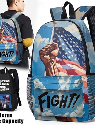  Rucksack mit amerikanischer Flagge und Kampfaufdruck – ideal für den Schulanfang, Reisen und den täglichen Gebrauch