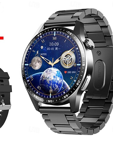  696 F400 Smartwatch 1.55 Zoll Smart-Armband Bluetooth EKG + PPG Schrittzähler Anruferinnerung Kompatibel mit Android iOS Herren Freisprechanlage Nachrichterinnerung IP 67 46mm Uhrengehäuse