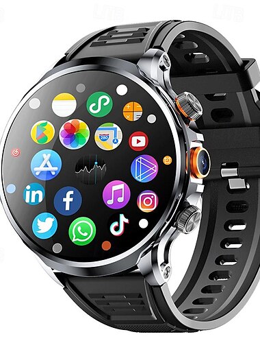  imosi h18 Smartwatch 1,95 Zoll Smartwatch Fitness Laufen 4G Uhr Schrittzähler Anruferinnerung Pulsmesser Kompatibel mit Smartphone Herren GPS Lange Standby Freisprechanrufe IP 67 52mm