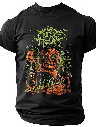  Kürbis Halloween Schwarz Dunkelblau T Shirt Herren Grafik 100% Baumwolle Hemd Sport Klassisch Hemd Kurzarm Bequemes T-Shirt Sommer Frühling Modedesigner-Kleidung S M L XL XXL