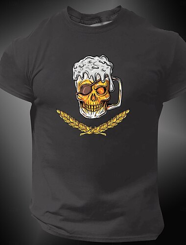  Herre Oktoberfest Øl T-shirt Kortærmet T-shirt 3D-udskrivning Rund hals Skjorte Årgang Sej Fest Ferie Oktoberfest Sort Hvid Grøn Sommer Forår Tøj S M L XL XXL XXXL
