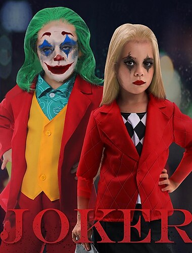  Joker: Folie à Deux Harley Quinn Clownsmaske Clown Austattungen Halloween-Gruppen-Familienkostüme Kinder Jungen Mädchen Film / Fernsehen Thema Kostüme Party Karneval Einfaches Karnevalskostüm