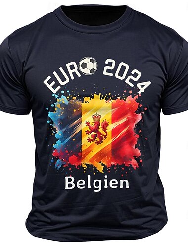  サッカーTシャツ サッカー 旗/国旗 ブラック ダック ダークブルー Tシャツ 男性用 グラフィック コットン１００％ シャツ スポーツ クラシック シャツ 半袖 快適なTシャツ 夏 春 ファッションデザイナーの衣類 S M L XL XXL