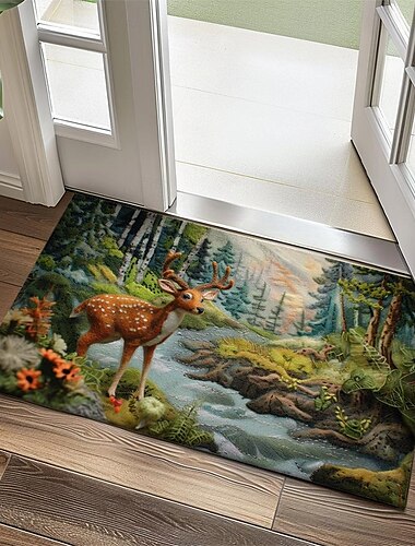  autunno trapunta foresta cervo zerbino tappetino da cucina tappetino antiscivolo tappeto a prova di olio tappeto per interni ed esterni arredamento camera da letto tappetino da bagno tappeto