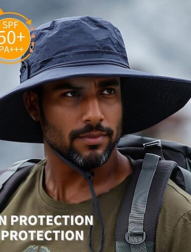  Unisex Solhatt Hinkhatt Booniehatt Vattentät UV-skydd för Fiske Strand Camping / vandring / grottforskning Ensfärgat Polyester Sommar Vår