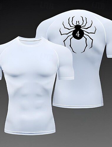  Homens Camisetas Compressão Camisa Atlético camisa de ginástica Camisa Fitness Manga Curta Camiseta Casual Roupa Esportiva Respirável Secagem Rápida Macio Ginástica Treino de Ginástica Corrida Roupa