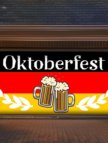  Deutsches Oktoberfest 2025 Außen Garagentor Abdeckung Banner Brezel Bier Vintage Bauernhaus große Rückwanddekoration für Urlaub Außen Garagentor Haus Wanddekorationen