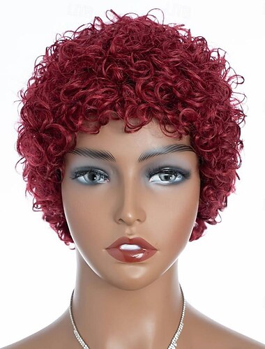  kurze lockige Perücken aus menschlichem Haar für Frauen 100 % brasilianisches reines kurzes menschliches Haar Pixie-Cut-Perücken kurzer lockiger Bob ohne Spitze menschliches Haar